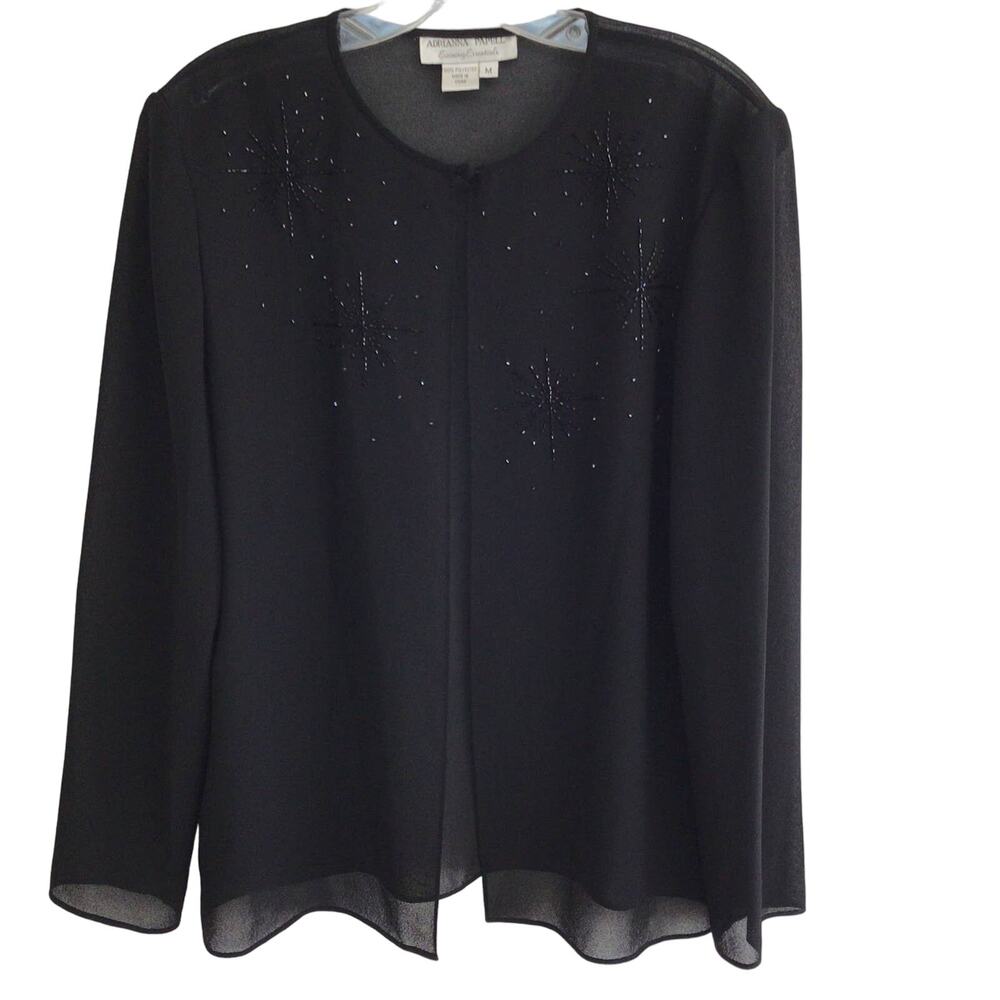 Adrianna Papell Evening Essentials Sheer Cover Up Jacket Size M
